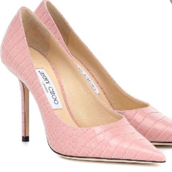 Jimmy Choo Shoes - JIMMY CHOO Classic Love Croc Rose Pump 100 - Sz 40